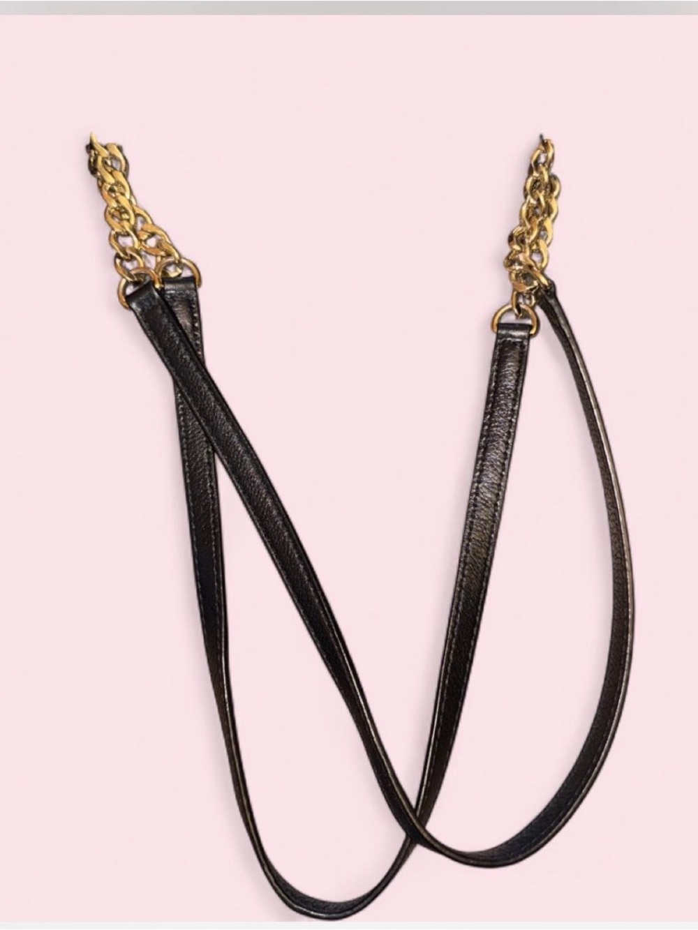 Michael Kors Black Patent MK Logo Tote with Gold Chain Accents - Picture 6 of 6